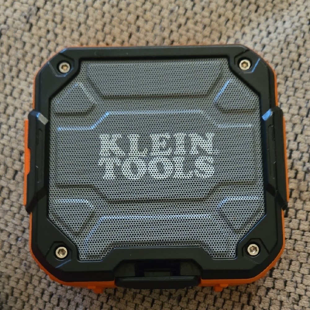 Klein Tools Black and Orange Bluetooth Speaker With Magnet And Belt Clip
